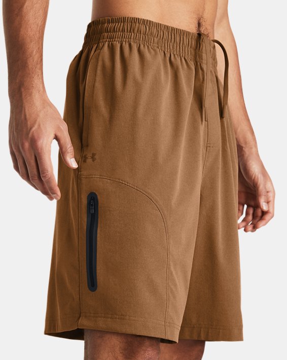 Men's UA Unstoppable Vent Shorts, Brown, pdpMainDesktop image number 3